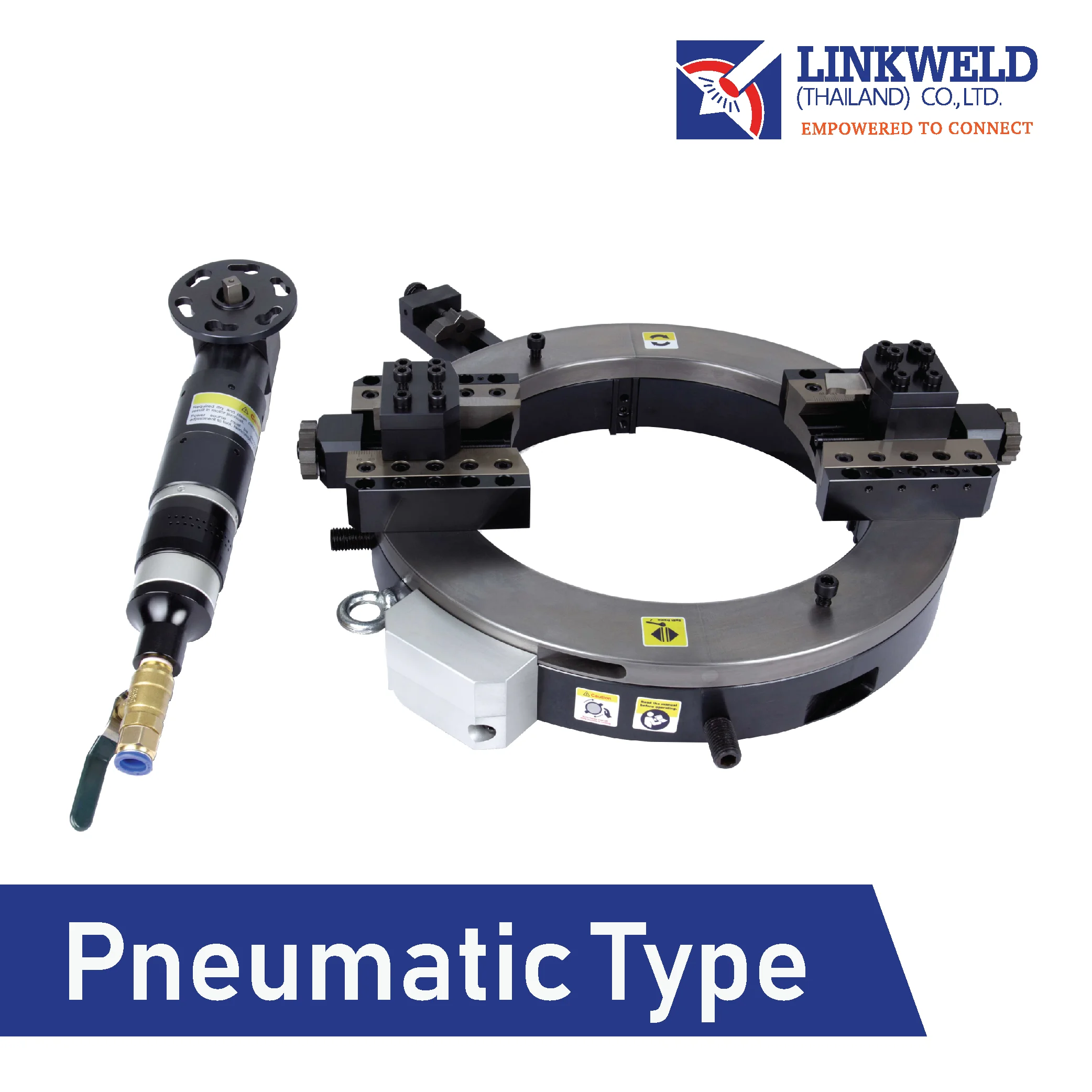เครื่องตัดและบากท่อแบบจับด้านนอก Pneumatic Type